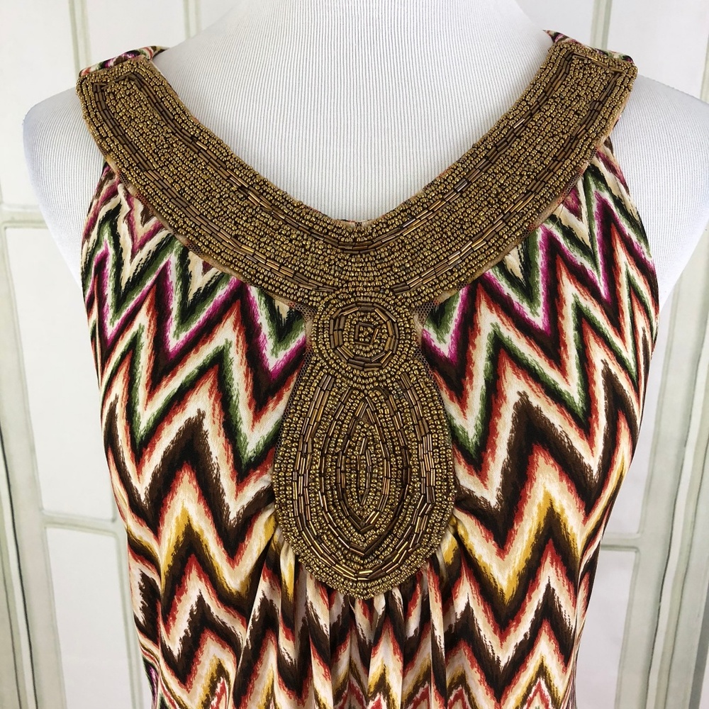 Dressbarn Sleeveless Sequin Trim Slinky Tunic Top - Picture 3 of 8